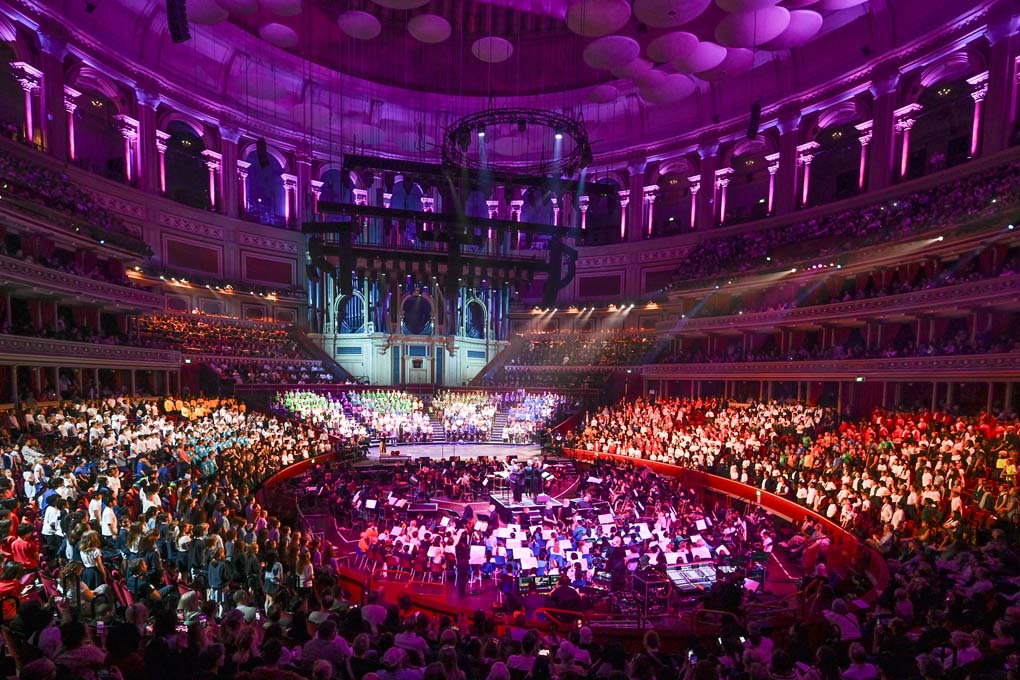 Massed choirs and young musicians at the Camden Schools' Music Festival.
